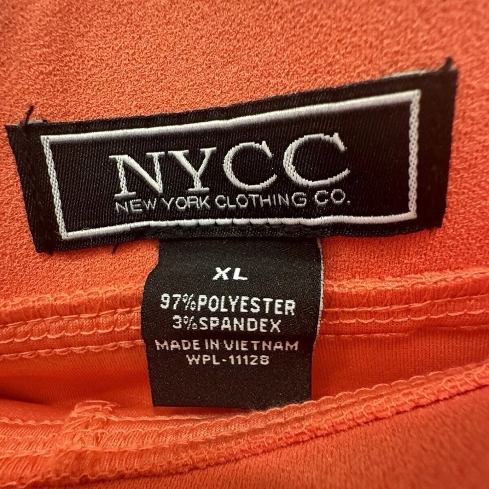 NWT NYCC Coral Button Front Skirt Size XL Peach Business Career pockets ruffle - Picture 4 of 5